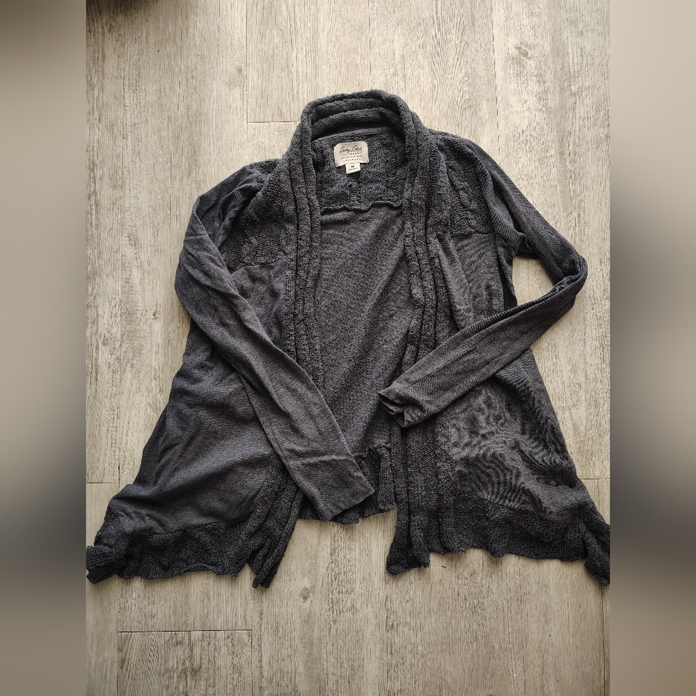 Lucky Lotus Brand Dark Blue Open-Front Women's Cardigan